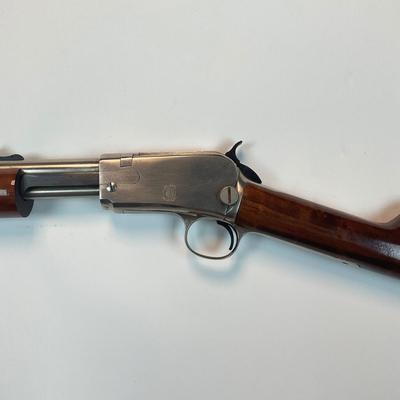 Sale Photo Thumbnail #104: Offered is a Rossi Model 62 SA Stainless Steel Pump-Action Rifle chambered in .22 Long Rifle, serial G240165 — a modern Brazilian reproduction of the legendary Winchester Model 62 “gallery gun.” This stainless Rossi captures the timeless design, smo