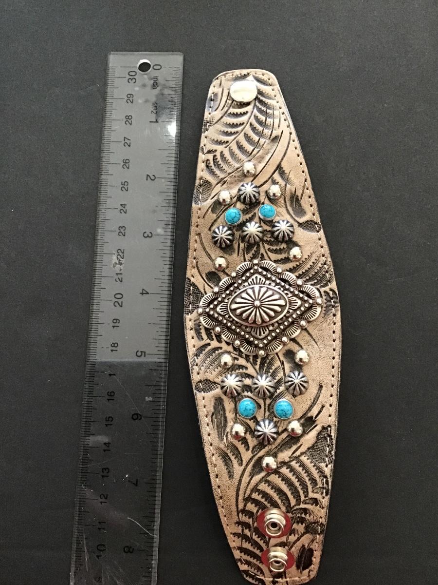 Sale Photo Thumbnail #210: Very nice American West genuine leather fashion bracelet please see attached photos