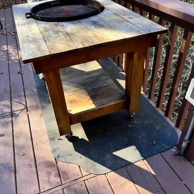 Weber Grill W/ Customized Hand Built Rolling Cart (BD-RG)