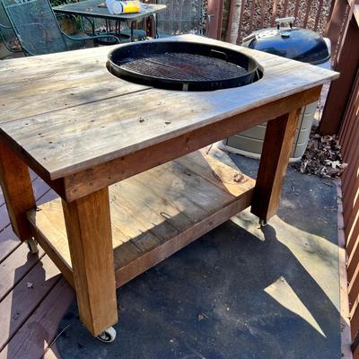 Weber Grill W/ Customized Hand Built Rolling Cart (BD-RG)