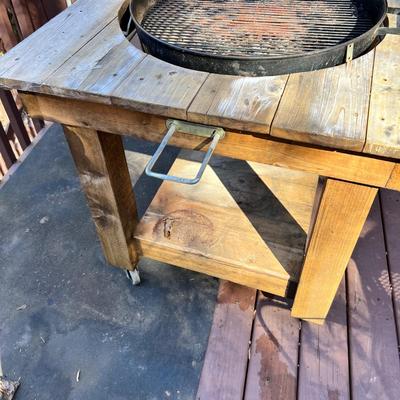 Weber Grill W/ Customized Hand Built Rolling Cart (BD-RG)