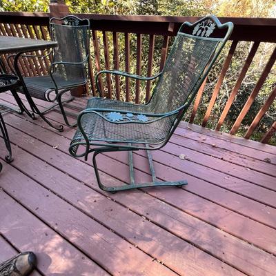 Wrought Iron Patio Table, Chairs & Side Table (BD-RG)