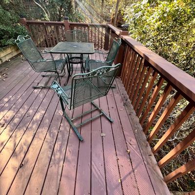 Wrought Iron Patio Table, Chairs & Side Table (BD-RG)