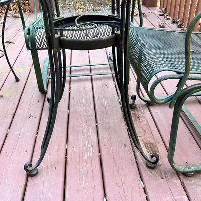 Wrought Iron Patio Table, Chairs & Side Table (BD-RG)