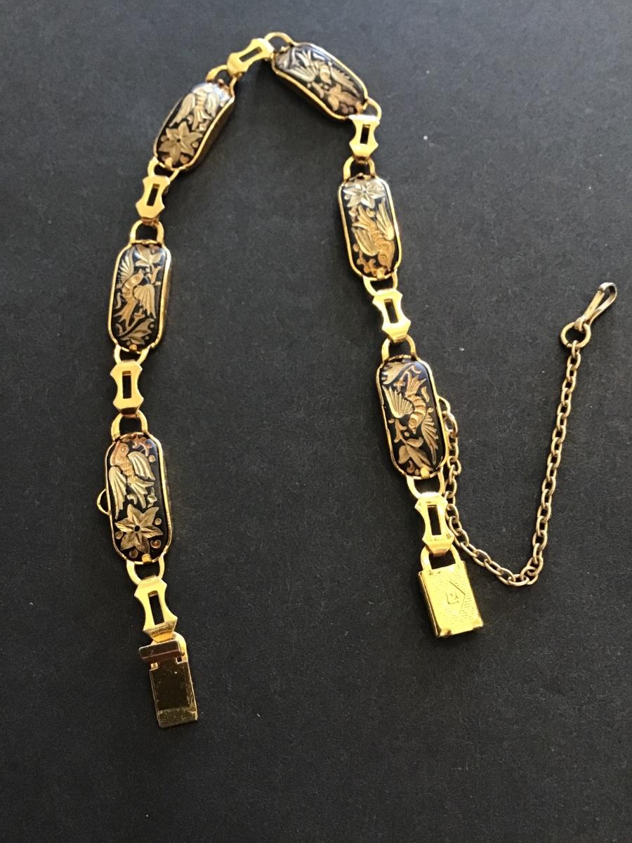 Vintage ia Damascene Toledo Spain bracelet