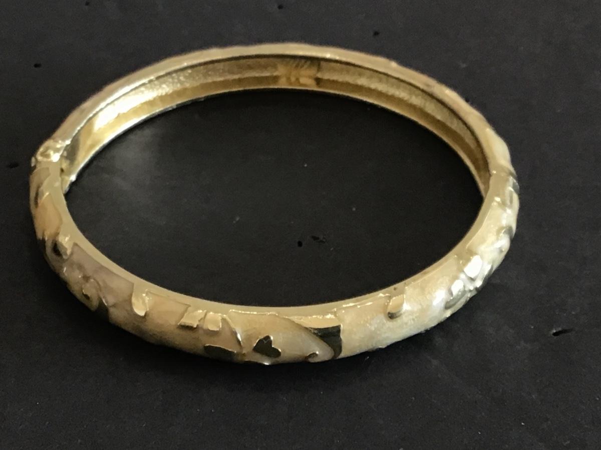 Enamel Hinged Marked Bracelet