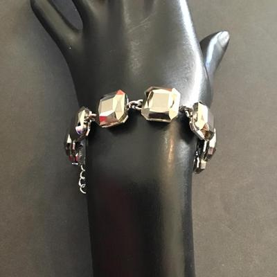 Mirror glass rhinestone bracelet