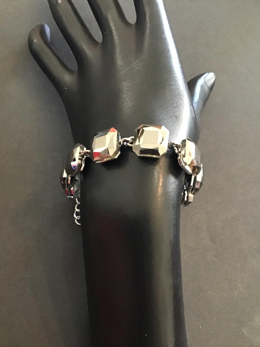 Mirror glass rhinestone bracelet