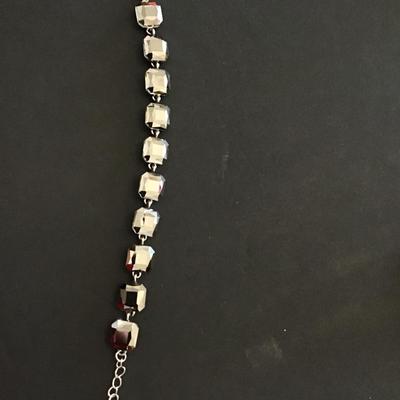 Mirror glass rhinestone bracelet