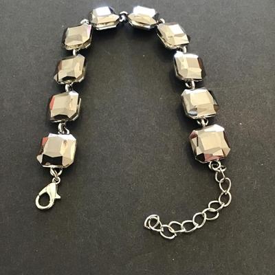 Mirror glass rhinestone bracelet