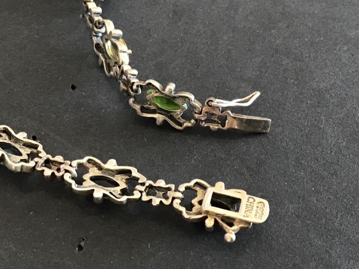 925 Vintage Rhinestone Jewelry Bracelet