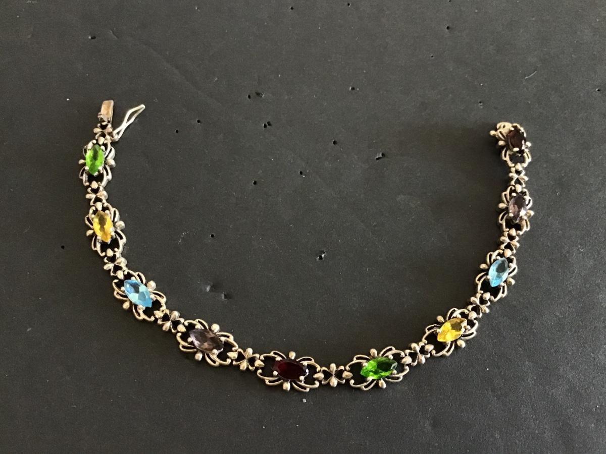 925 Vintage Rhinestone Jewelry Bracelet