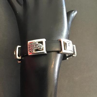 Leather teachers charm bracelet