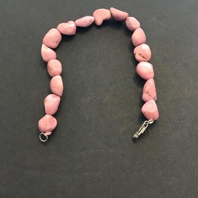 Very nice pink polished rock bracelet