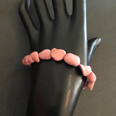 Very nice pink polished rock bracelet