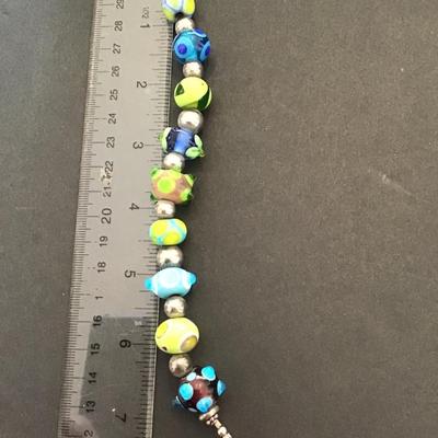 Very nice art glass beaded bracelet