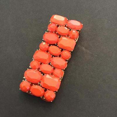 Orange fashion, statement, stretchy bracelet