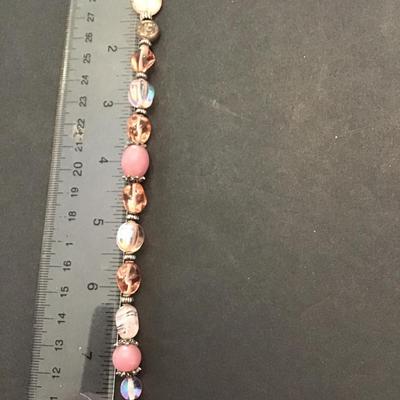 Very nice polish glass beaded stretchy bracelet