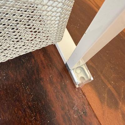 Two White Elfa Mesh Closet Organizers