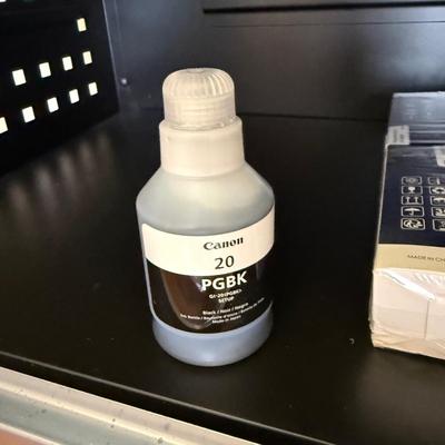 Canon Pixma G7020 Printer w/ Ink Refills and Safeco Rolling Printer Cart