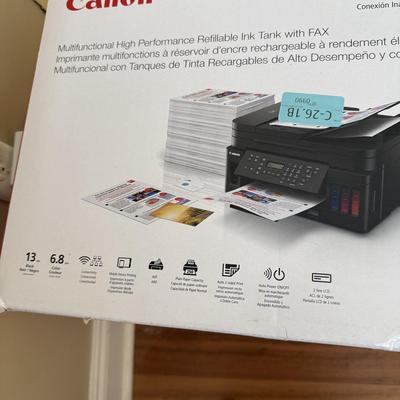 Canon Pixma G7020 Printer w/ Ink Refills and Safeco Rolling Printer Cart