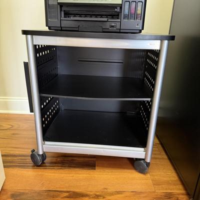 Canon Pixma G7020 Printer w/ Ink Refills and Safeco Rolling Printer Cart