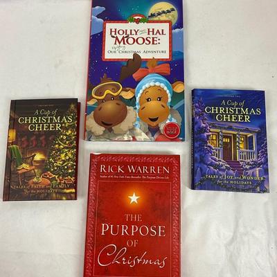 Sale Photo Thumbnail #383: Titles include: A Cup of Christmas Cheer (Vols. 1 & 2), The Purpose of Christmas, and Holly and Hal Moose - Our Uplifting Christmas Adventure.  All in like-new condition.