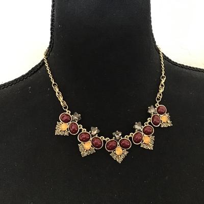 Beautiful necklace for fall gold toned, the limited rhinestone statement necklace