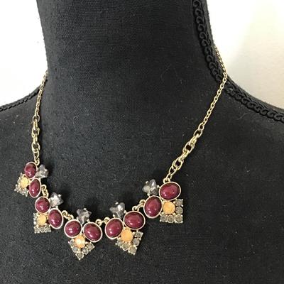 Beautiful necklace for fall gold toned, the limited rhinestone statement necklace