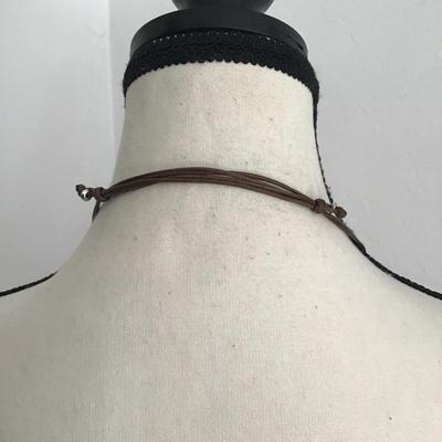 Beautiful, vintage, ceramic and polished earth stone necklace