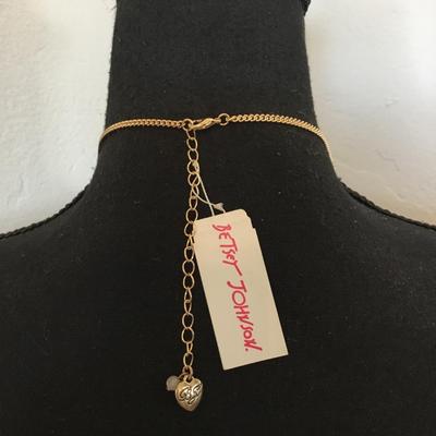 Betsey Johnson , butterfly, purple, pink rhinestone necklace, gold toned