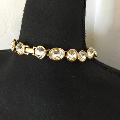 Vintage, runaway, headlight crystal Napier statement collar necklace