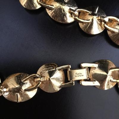 Vintage, runaway, headlight crystal Napier statement collar necklace