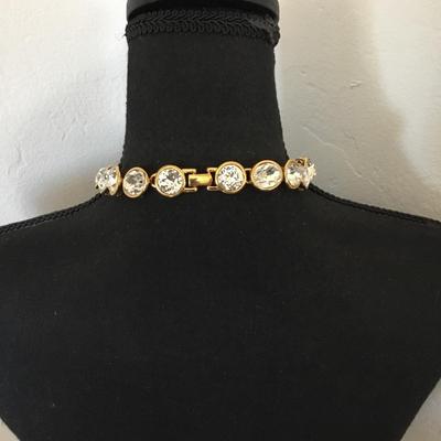 Vintage, runaway, headlight crystal Napier statement collar necklace
