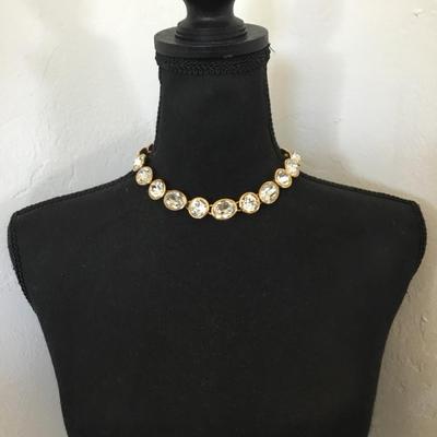 Vintage, runaway, headlight crystal Napier statement collar necklace