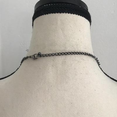 Beautiful hematite tone, crystal stone faux pearl bar, Fringe statement, necklace