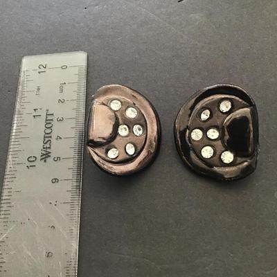 Vintage handmade clip on earrings