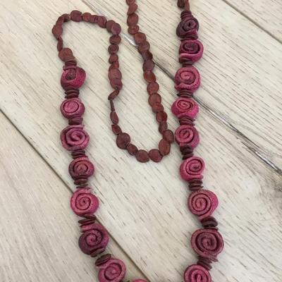 Vintage, flower, orange peel necklace