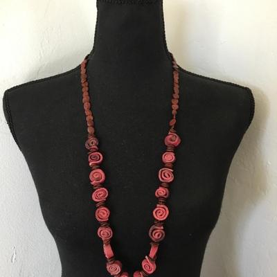 Vintage, flower, orange peel necklace