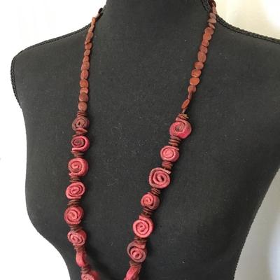 Vintage, flower, orange peel necklace