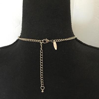 Beautiful, silver, toned, NY statement necklace