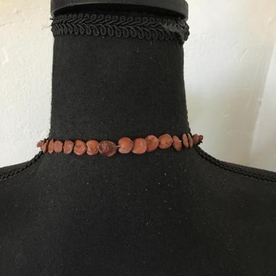 Vintage orange peel wheel statement tassel necklace