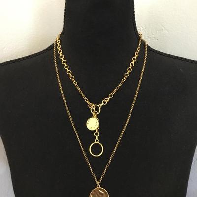 Beautiful very nice multi layered gold tone, fashion, statement, necklace