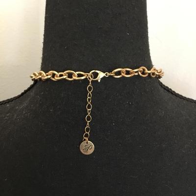 Plunder, violet, purple, rhinestone statement, necklace, gold, toned