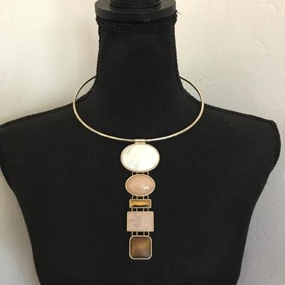 Vintage Chicos, statement, collar, necklace, gemstone pendant