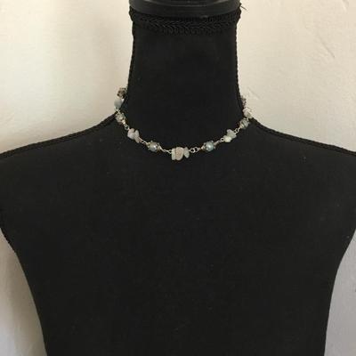 Beautiful gemstone and Silvertone toggle necklace. Healing stone necklace. Very nice very beautiful.