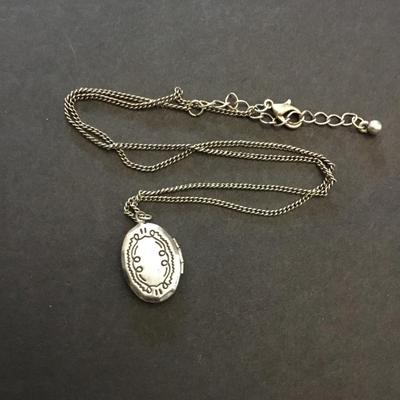 Vintage, silver plated, floral, locket necklace
