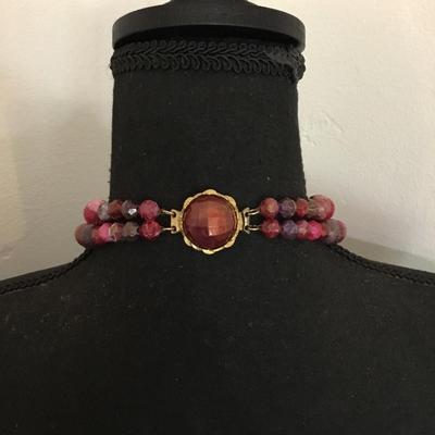 Big chunky, multicolored bead, collar statement, necklace