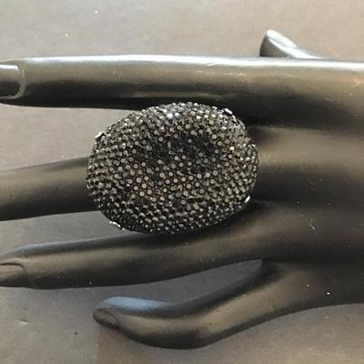 Silvertone chunky fashion statement ring