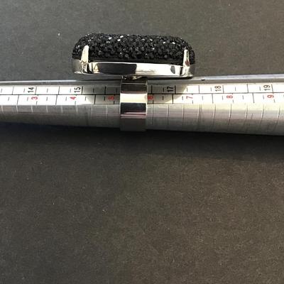 Silvertone chunky fashion statement ring